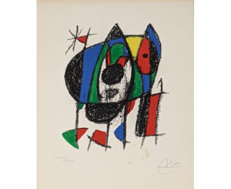 Joan Miro (Spanish, 1893-1983), Lithographs II: one plate (M.1041) (small one with triangle), lithograph, 1975, signed in pen