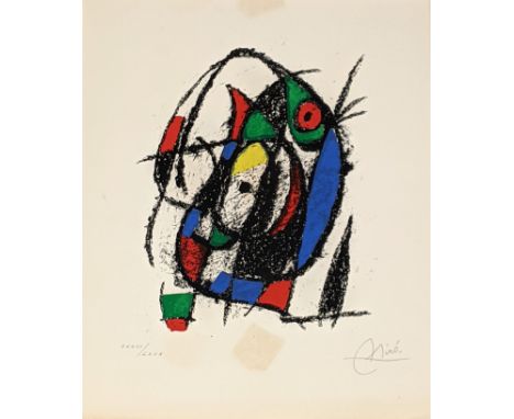 Joan Miro (Spanish, 1893-1983), Lithographs II: one plate, lithograph, 1975, signed in pencil, numbered XXXVI/LXXX, on Arches