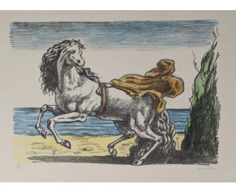 Giorgio de Chirico (Italian, 1888-1978), Cavallo con Manto, Seconda Versione (B.81) lithograph, 1969, on woven paper, signed 