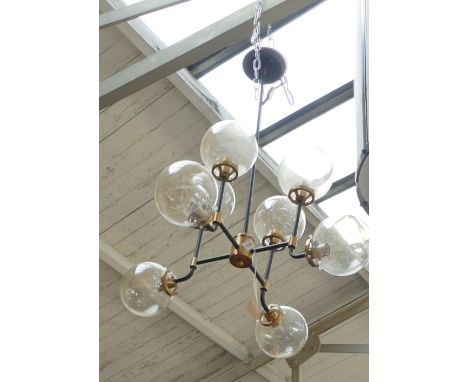 Contempory 4 Branch Black & Gold Effect Large Ceiling Light:(please refer to conditions on lot 599) 