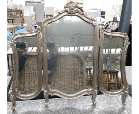 Silver Dressing Table Tri Mirror:(please refer to conditions on lot 599) 