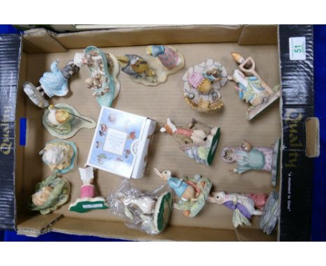 A collection of  larger Border Fine Art beatrix potter figures: to include Lady Mouse, Timmy Willie, Jeremy Fisher hunting, L