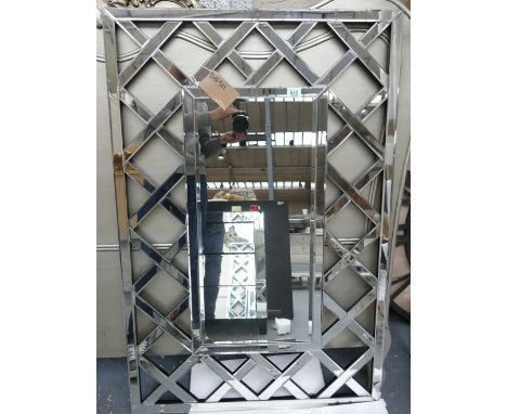 Pacific Large Rectangular Crosshatch Wall Mirror: 122 x 92cm( please refer to conditions on lot 599) 