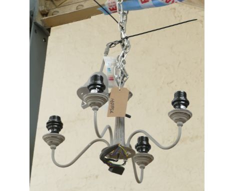 Four Arm Grey Metal Light Fitting:(please refer to conditions on lot 599) 
