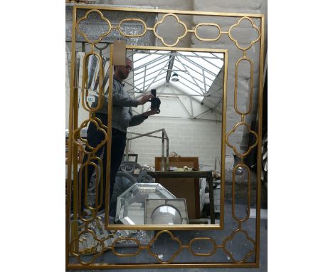 Antique Gold Metal Framed Mirror: 124 x 93cm( please refer to conditions on lot 599) 