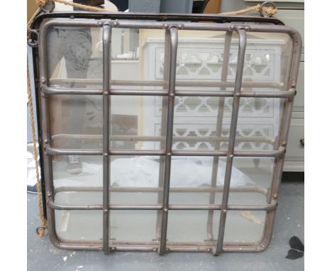 Industrial Cage Wall Mirror & similar hanging unit: 80 x 80 (2)(please refer to conditions on lot 599) 