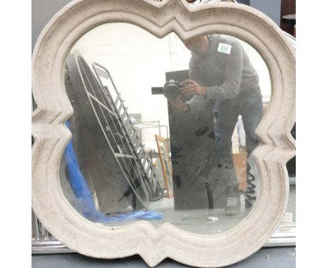 Stone Effect Wall Mirror: diameter 84cm(please refer to conditions on lot 599) 