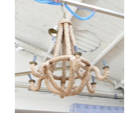 Rope Effect 6 Branch Large Ceiling Lamp:(please refer to conditions on lot 599) 
