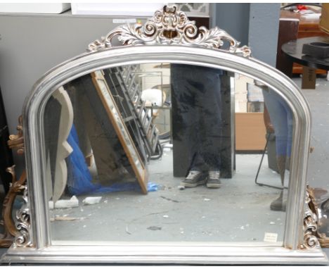 Georgiana Silver Bevelled Overmantle Mirror: 91 x 100cm(please refer to conditions on lot 599) 