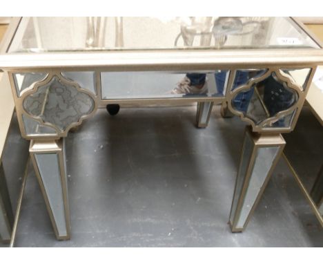 Gilt effect and mirror panelled bedside table:(please refer to conditions on lot 599) 