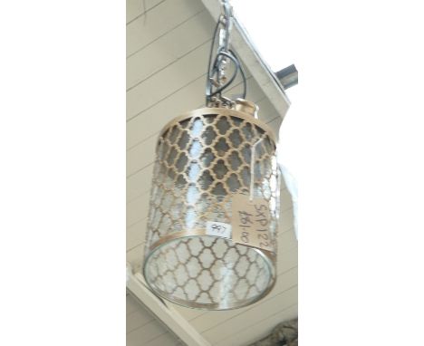 Brass & Frosted Glass Ceiling Lamp:(please refer to conditions on lot 599) 