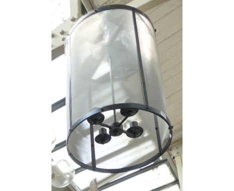 Very Large 4 Branch Painted Iron Effect Ceiling Lamp:(please refer to conditions on lot 599) 