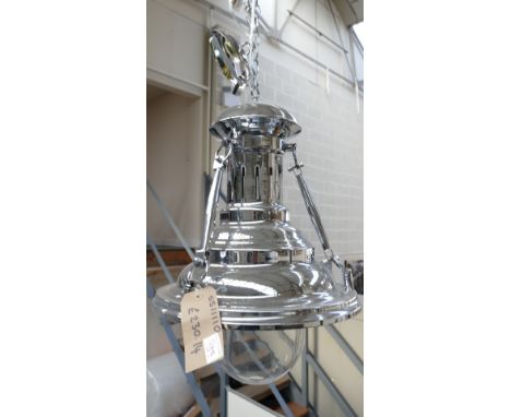 Vintage Industrial Lexington Small Lighthouse Chrome Pendant Light:(please refer to conditions on lot 599) 