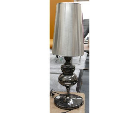 Blackened Chrome Effect Table Lamp:(please refer to conditions on lot 599) 
