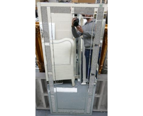 Rectangular Crackle Effect Wall Mirror: 140 x 60cm(please refer to conditions on lot 599) 