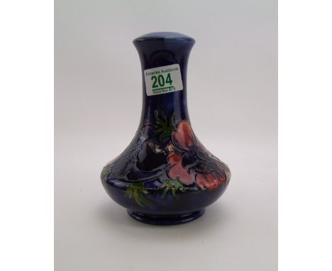 Moorcroft Anemone on blue ground lamp base: height 20cm 