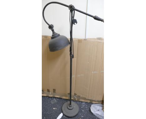 Painted Black Wrought Iron Adjustable Floor Lamp:(please refer to conditions on lot 599) 