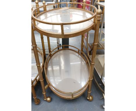 2 Tier Galleried Mirror Topped Hostess Trolleys:(please refer to conditions on lot 599) 
