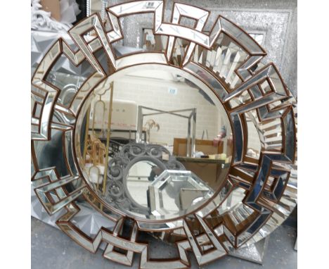 Luxe Style Gerde Round Gold Finished Convex Mirrored Glass Wall Mirror: diameter 120cm(please refer to conditions on lot 599)