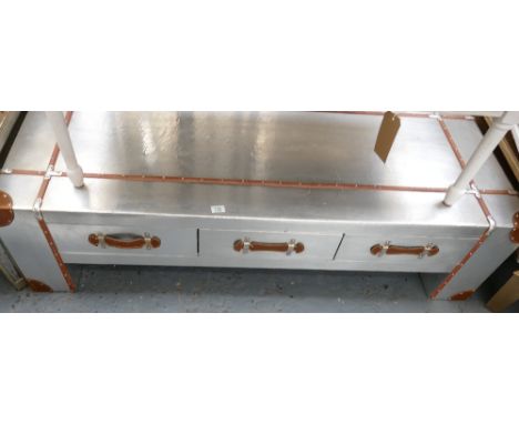 Luggage / Trunk Effect Coffee Table: height 38 x 150 length and 70 deep(please refer to conditions on lot 599) 