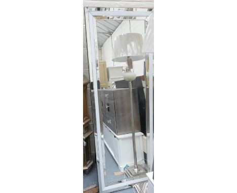 Tall Antique white finish resin ornate Cheval Floor Standing Dressing Mirror: 174cm height( please refer to conditions on lot