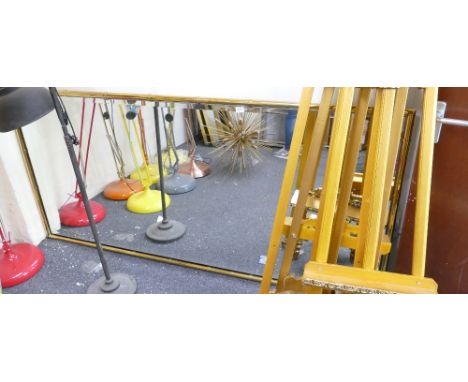 Very Large Bamboo Effect Brass Framed Wall Mirror: 210 x 112cm(please refer to conditions on lot 599) 