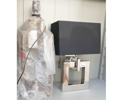 Chrome & Black Wall Light together with a lantern style Table lamp (2):(please refer to conditions on lot 599) 