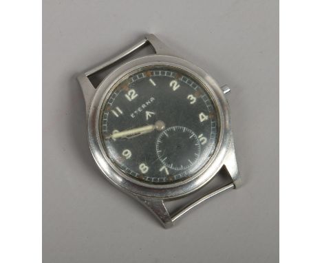 A World War II military issue Eterna manual wristwatch from the so called Dirty Dozen series. Inscribed to the back WWW P4978