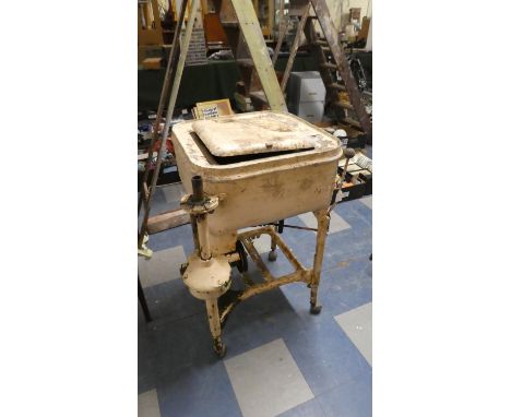 A Vintage Metal Washing Machine, 93cm high 