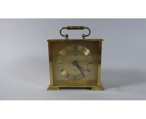 An Acctim Modern Brass Carriage Clock with Quartz Movement, 10cm Wide 