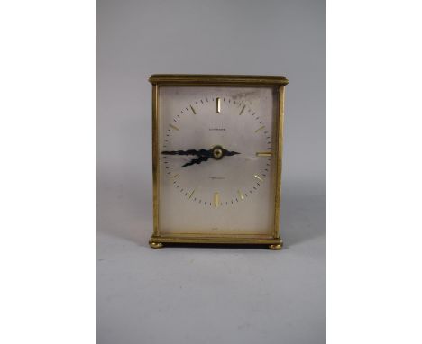 A Mid 20th Century Brass Presentation Mantle Clock by Garrard, Battery Movement, 14cm high 