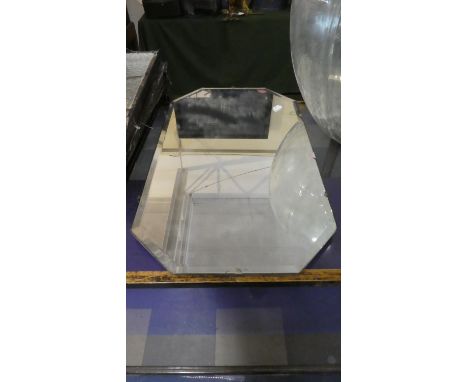 A Vintage Bevel Edge Wall Mirror, 56cm Wide 
