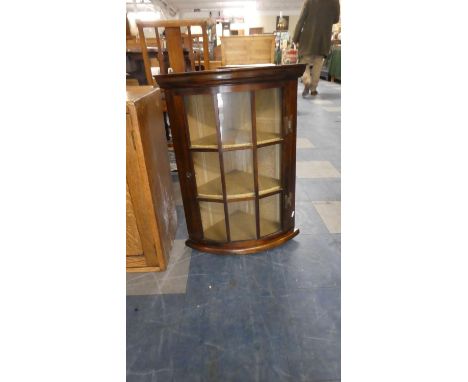 A Reproduction Glazed Two Shelf Corner Cabinet, 50cm Wide 