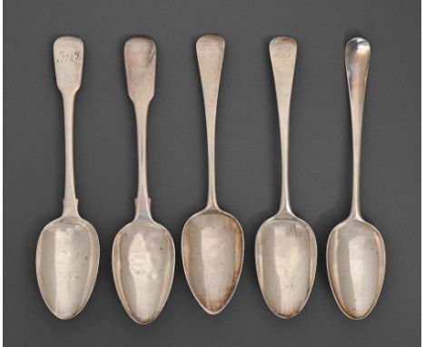A George III silver scroll back tablespoon, engraved with contemporary initials S/I*L, maker WC, probably William Chawner, Lo