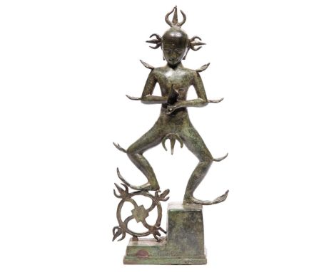 An Indian cast bronze statuette of Shiva, 38cm 