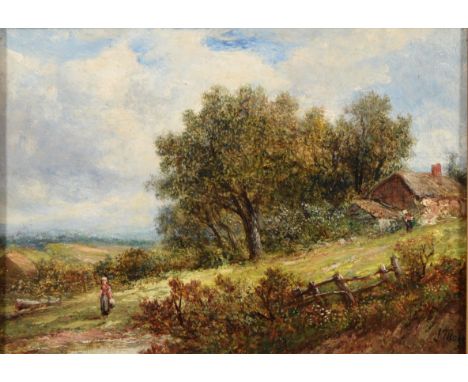 Joseph Thors (1835-1884) – Landscape with Figure, signed, oil on panel, 13 x 18.5cm&nbsp;&nbsp;  Provenance: Haynes Fine Art,