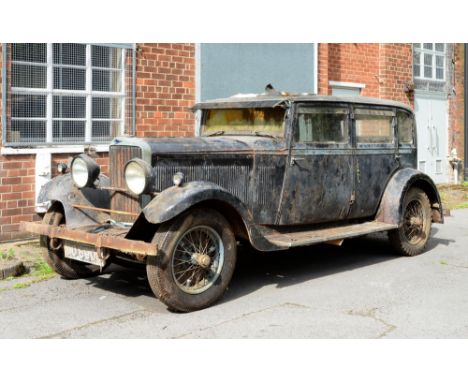 Vintage Motor Car. 1933 Talbot 75 Saloon, chassis No 33316, 17.9 HP, engine No 633, black and light blue, with tan leather an