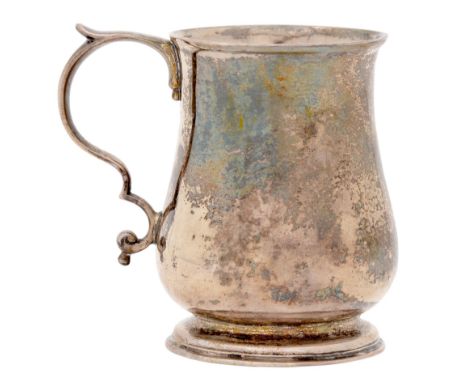A George III silver baluster mug, on moulded foot, 78mm h, by Walter Brind, London 1762, 2ozs 18dwts In fine preservation, no