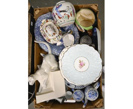 Miscellaneous ceramics, including a Chinese ginger jar, Royal Doulton character jug, blue and white Noritake coffee service, 