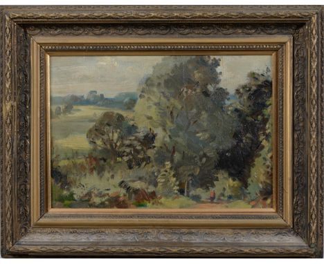 George Herbert Buckingham Holland (1901-1987) - Study of Trees,&nbsp; signed and inscribed Looking towards Preston Capes on a