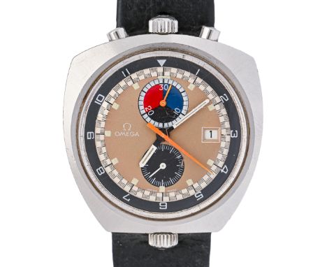An Omega stainless steel 'Bullhead' wristwatch, Seamaster, Ref 29/148998, 43mm, maker's leather strap and buckle, with origin