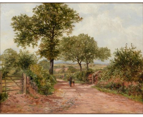 Alexander Junner, 'Carl Brennir' (1837-1924) - Woman and Child on a Country Road, signed (C Brennir) and dated '86 (strengthe