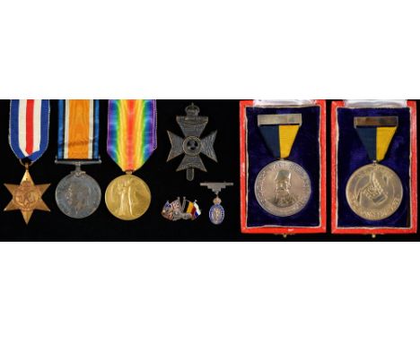 WWI, pair, British War Medal and Victory Medal, R33814 Pte C . Jeapes K R Rif C and TATA Iron and Steel Company Long Service 