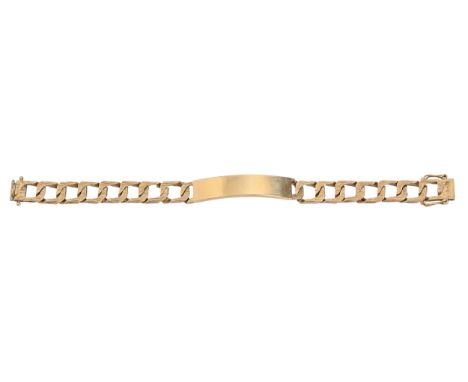 A 9ct gold identity bracelet, 19.5cm l, London 1979, 34g Good condition save for a few light scratches