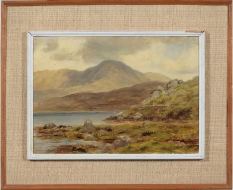 Attributed to Alexander Williams RHA (1846-1930) - Leenane Connemara, oil on board,&nbsp;24.5 x 34.5cm Two small spots of fla