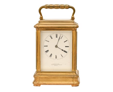 A French gilt brass carriage clock of unusually large size, Drocourt,&nbsp;E &amp; E Emmanuel 5 The Hard near The Dockyard Po