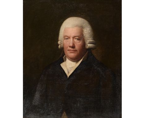 Attributed to Lemuel Francis Abbott (1761-1803) - Portrait of George Seddon,&nbsp; half length, oil on canvas, 23 x 61cm  Acc