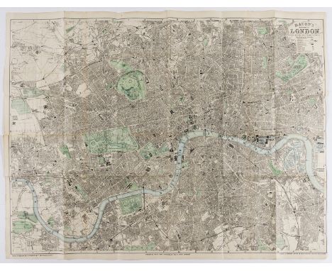 NO RESERVE London.- Bacon (George W.) New Map of London, divided into half mile squares &amp; circles, from Cassell's Old &am