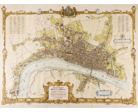 London.- Newton (William) London Westminster Southwark as in Olden Times shewing the City and Suburbs, large wall map, lithog