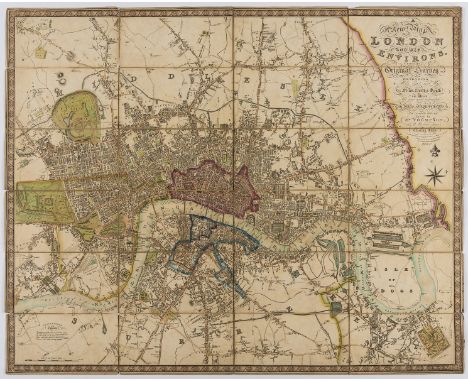 NO RESERVE London.- Thompson (George) A New Map of London and its Environs, from an original Survey, Extending 8 Miles East a